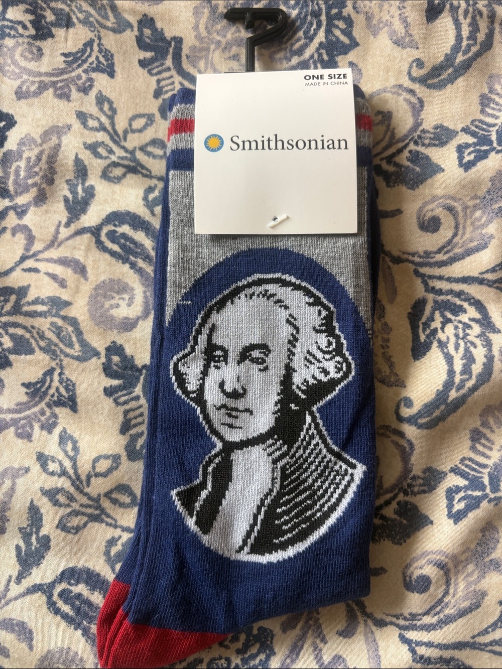 Smithsonian Men’s Crew Socks - Blue/Gray/Red New